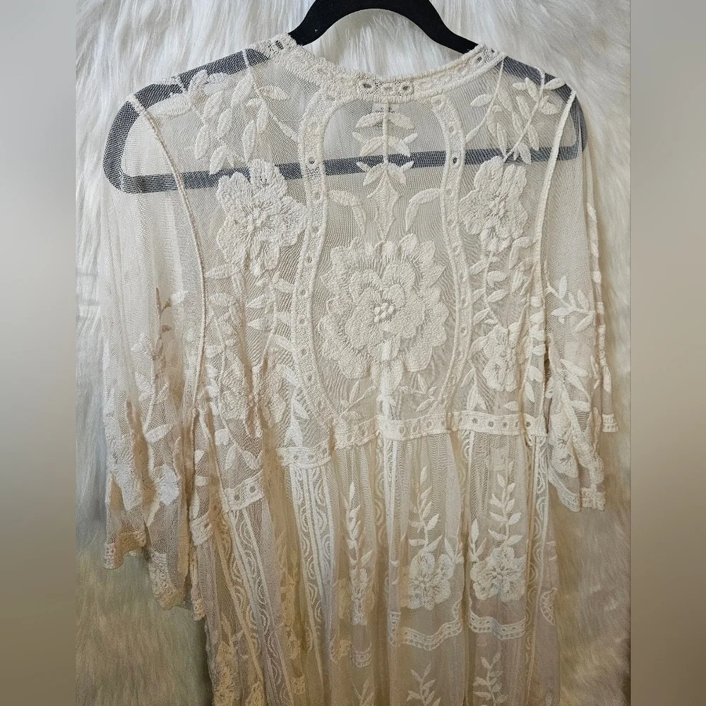 Rachel Zoe *Rare* 2000's Cream Lace Overlay - Picture 5 of 9